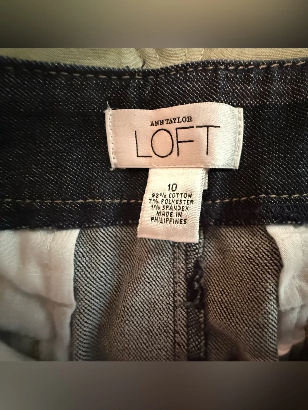 LOFT Dark Indigo Denim Pencil Skirt